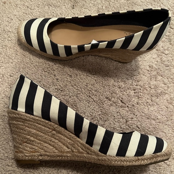 Merona navy and white striped wedges - Picture 3 of 4